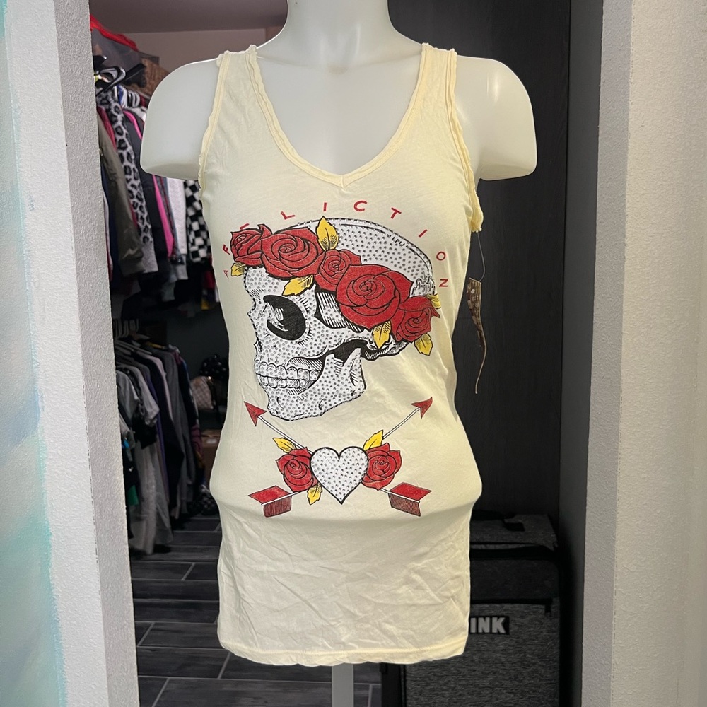 NWT Affliction Rose Garden Tank Top